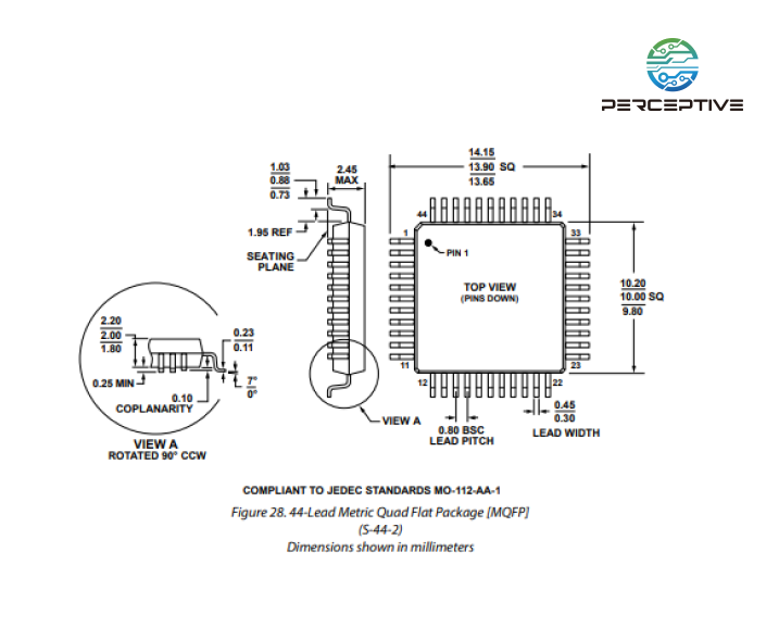 ADI AD7864ASZ-3,Package ,44-Lead MQFP ADI AD7864ASZ-3,Package ,44-Lead MQFP
